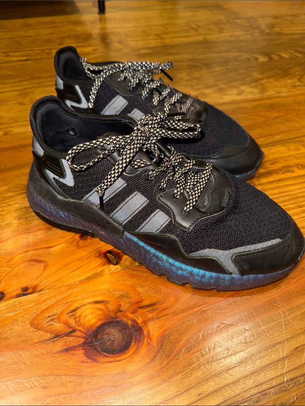 adidas Men's Black Sneakers with Reflective Accents